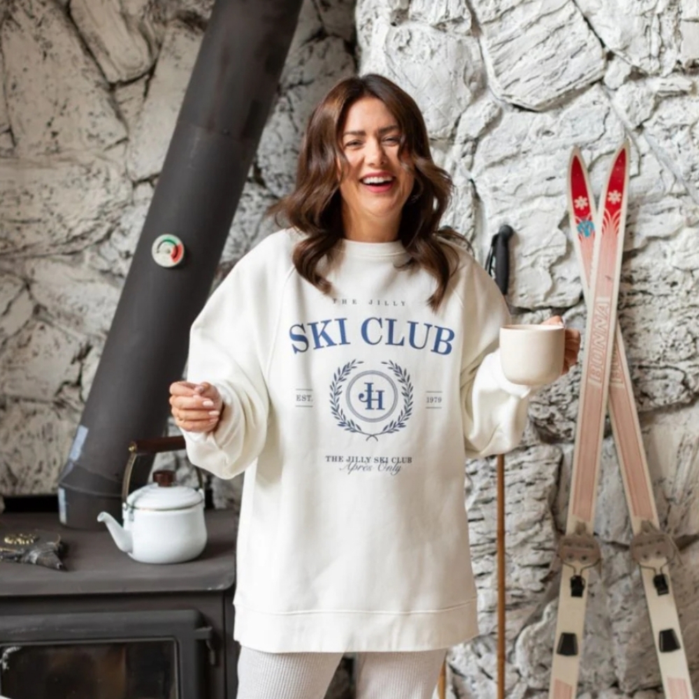 Brunette The Label White and Blue Cozy Hoodie